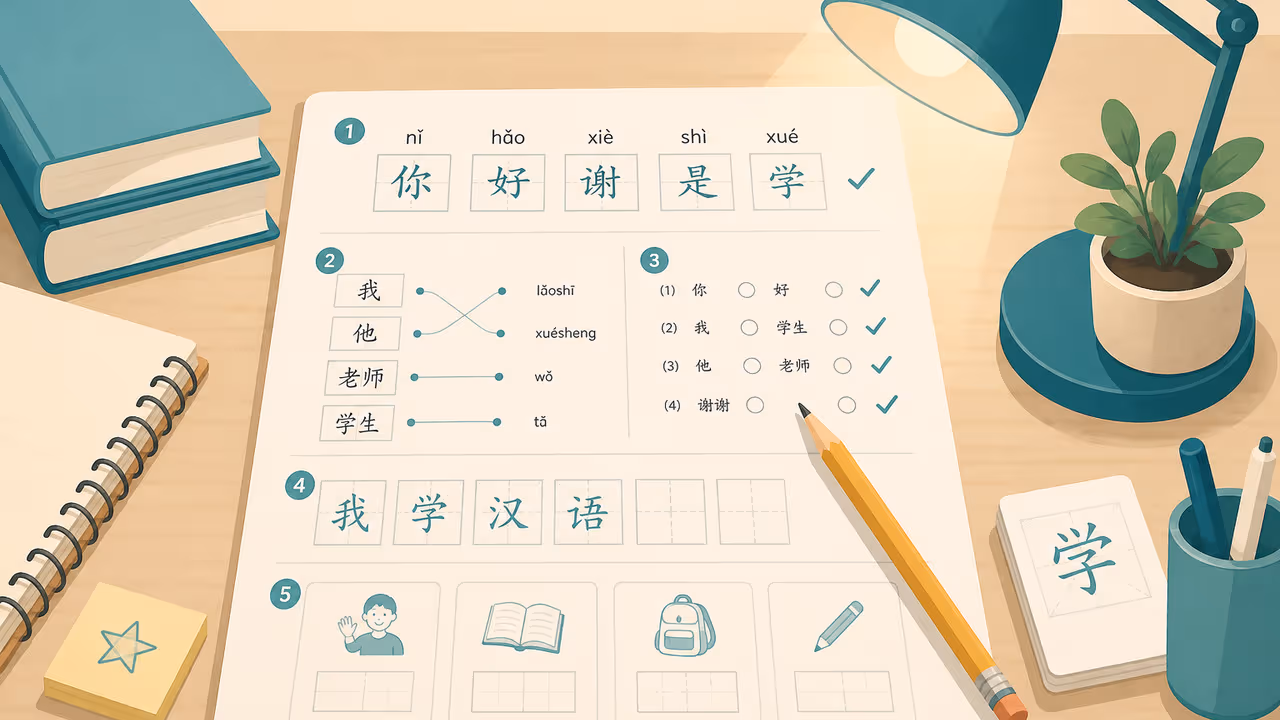 Đề thi mẫu HSK 3.0: bài luyện tập & hướng dẫn ôn thi