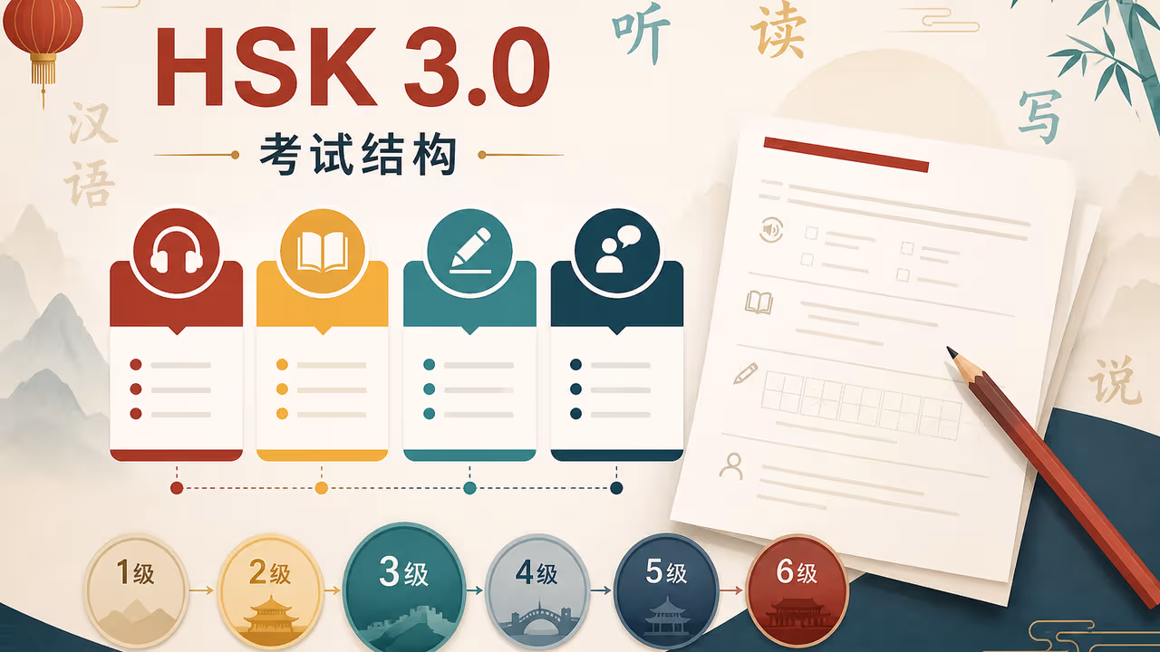Cấu trúc đề thi HSK 3.0: chi tiết HSK 1–6 & cách ôn